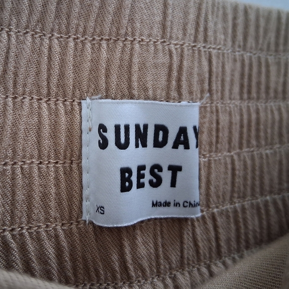 Sunday Best (Aritzia)/ Tan Sullivan Palazzo Capri Pants/ Size US XS - Picture 12 of 13